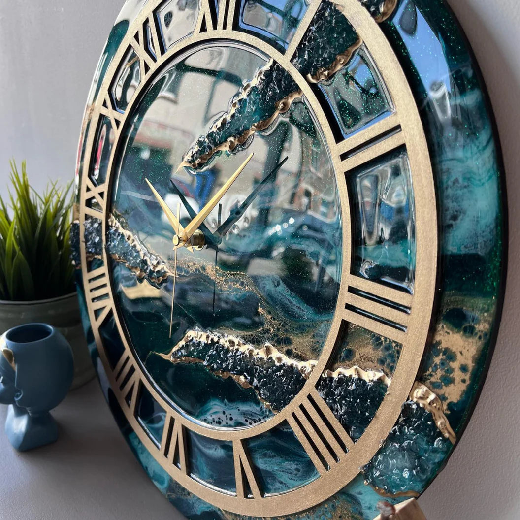 Deep sea Ring wall clock | Resin Art wall clock |Resin wall hangings | Premium Epoxy Resin Art Wall Clocks For Home Decor