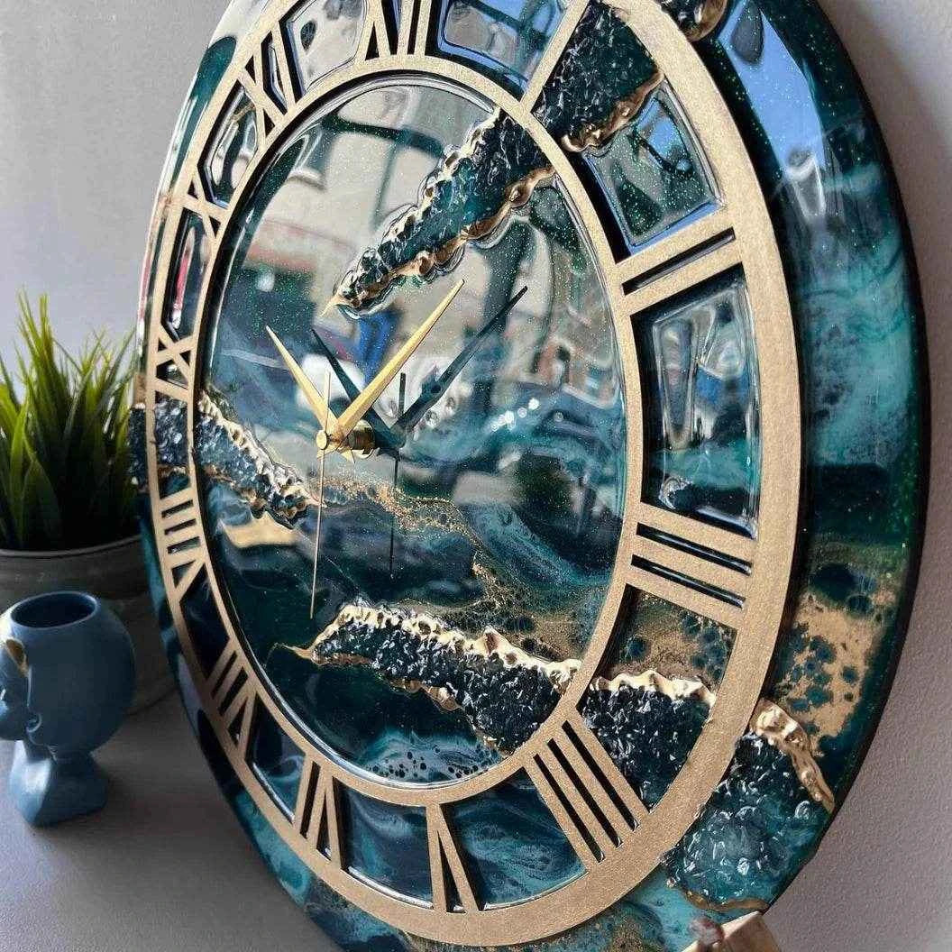 Deep Sea Ring Resin Wall Clock | Luxury Epoxy Art Wall Clock - Pacific Resin Art