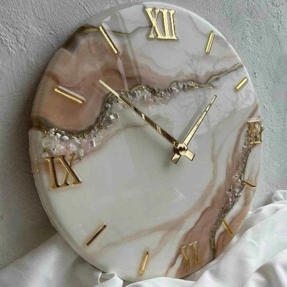 Brownie Stones Epoxy Resin Wall Clock | Modern Decor - Pacific Resin Art