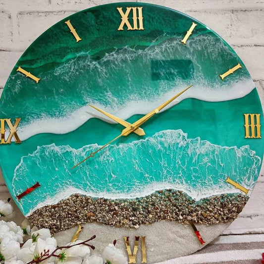 Marine Style Epoxy Resin Wall Clock | Modern Clocks - Pacific Resin Art