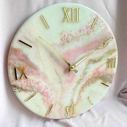 Peach Splash Resin Wall Clock | Epoxy Art Wall Clocks - Pacific Resin Art