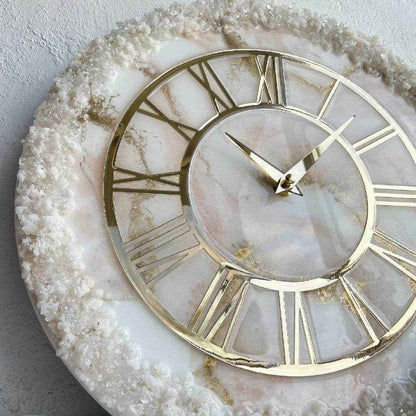 Creamy Ring Epoxy Resin Wall Clock | Unique Clocks For Decor - Pacific Resin Art