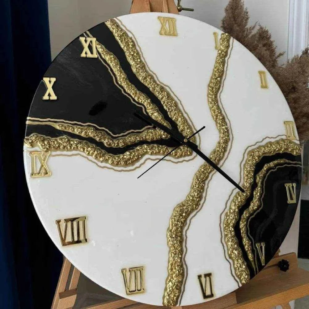 White Geode Resin Wall Clock - Unique Epoxy Home Decor - Pacific Resin Art