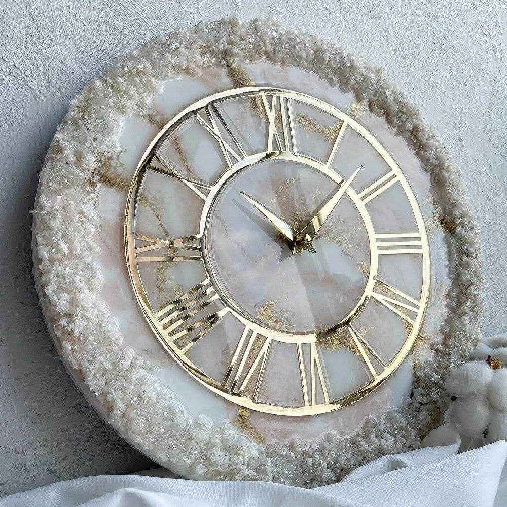 Creamy Ring Epoxy Resin Wall Clock | Unique Clocks For Decor - Pacific Resin Art