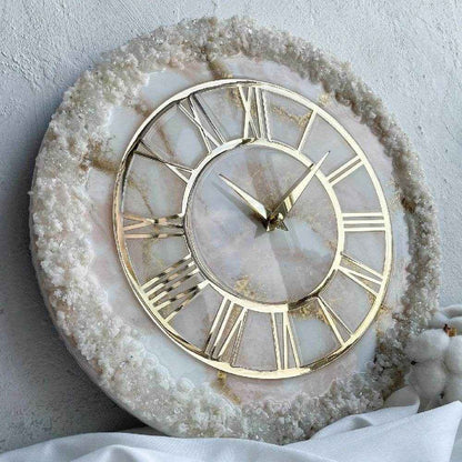 Creamy Ring Epoxy Resin Wall Clock | Unique Clocks For Decor - Pacific Resin Art