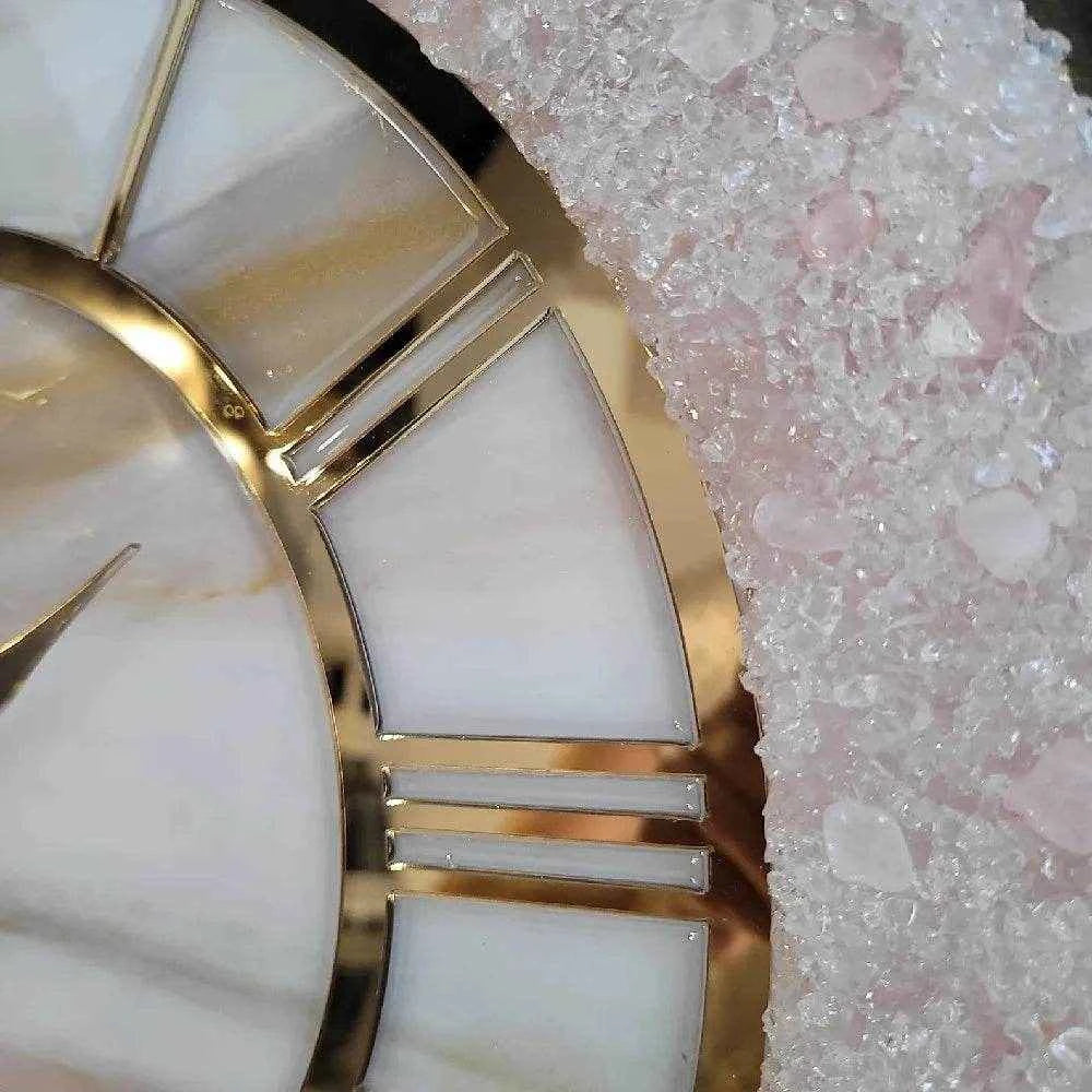 Pink Ring Stone Resin Wall Clock | Luxury Epoxy Art For Decor - Pacific Resin Art