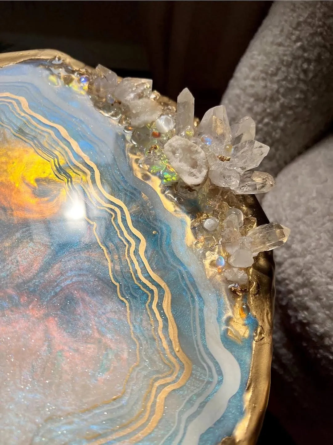 Moonstone Flow Handcrafted Resin Coffee Table