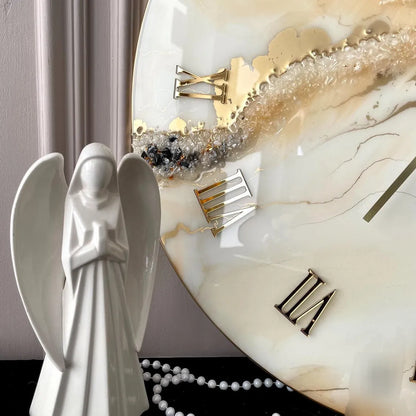 Sapphire Crest Elegant Resin Wall Clock - Pacific Resin Art