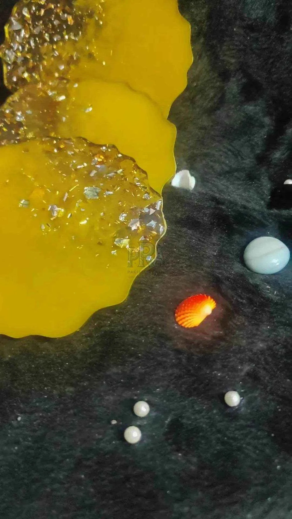 Yellow Coastal Craft Resin Art Coasters | Beautiful Resin tray Coasters - Pacific Resin Art