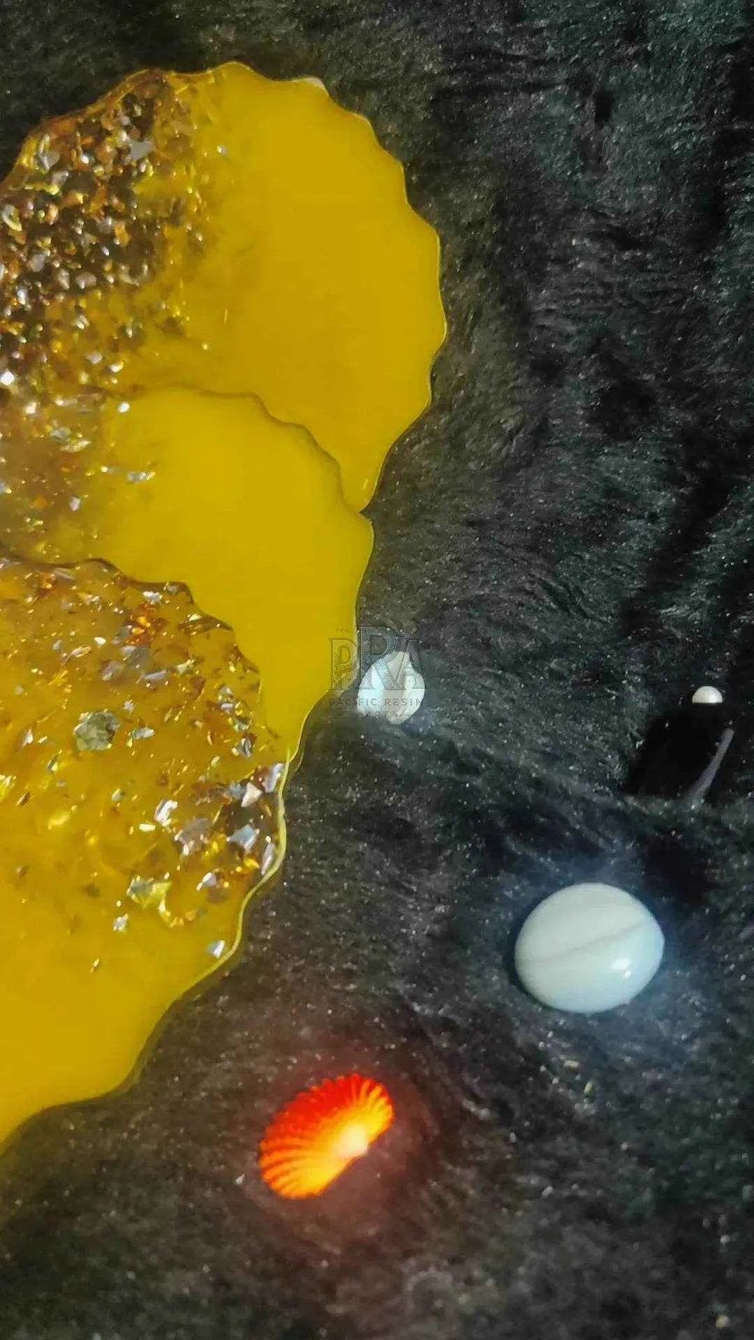 Yellow Coastal Craft Resin Art Coasters | Beautiful Resin tray Coasters - Pacific Resin Art